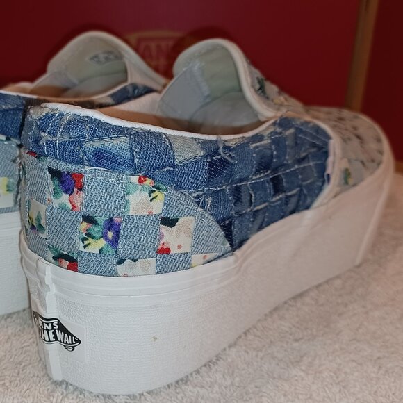 Vans Men's 3.5/Women's 5 Slip On Stacked Woven Floral Platform Shoes VN0A7Q5BB12 - Picture 9 of 12